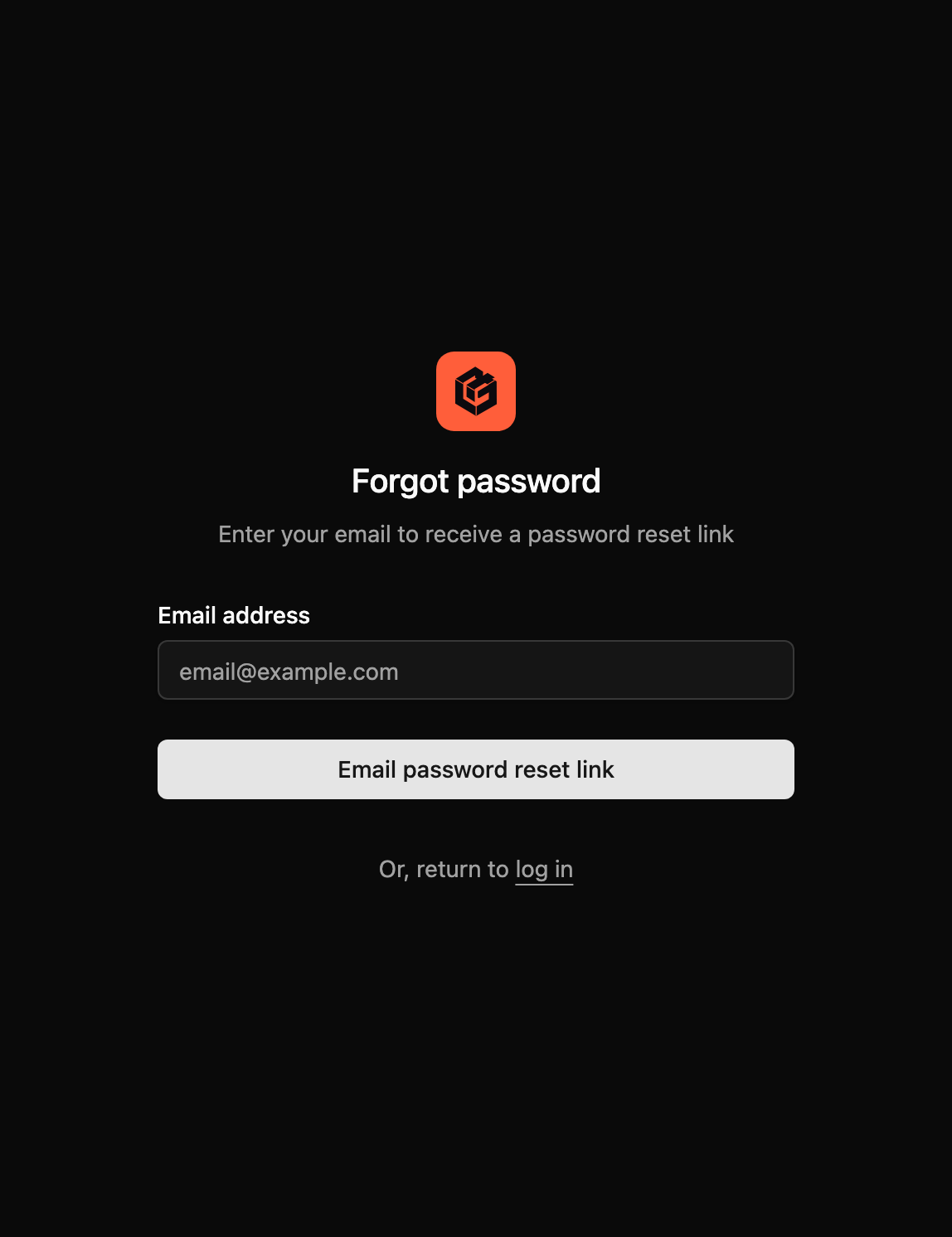 Password recovery form