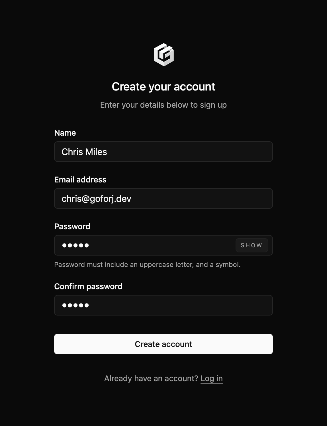 Starter kit registration form